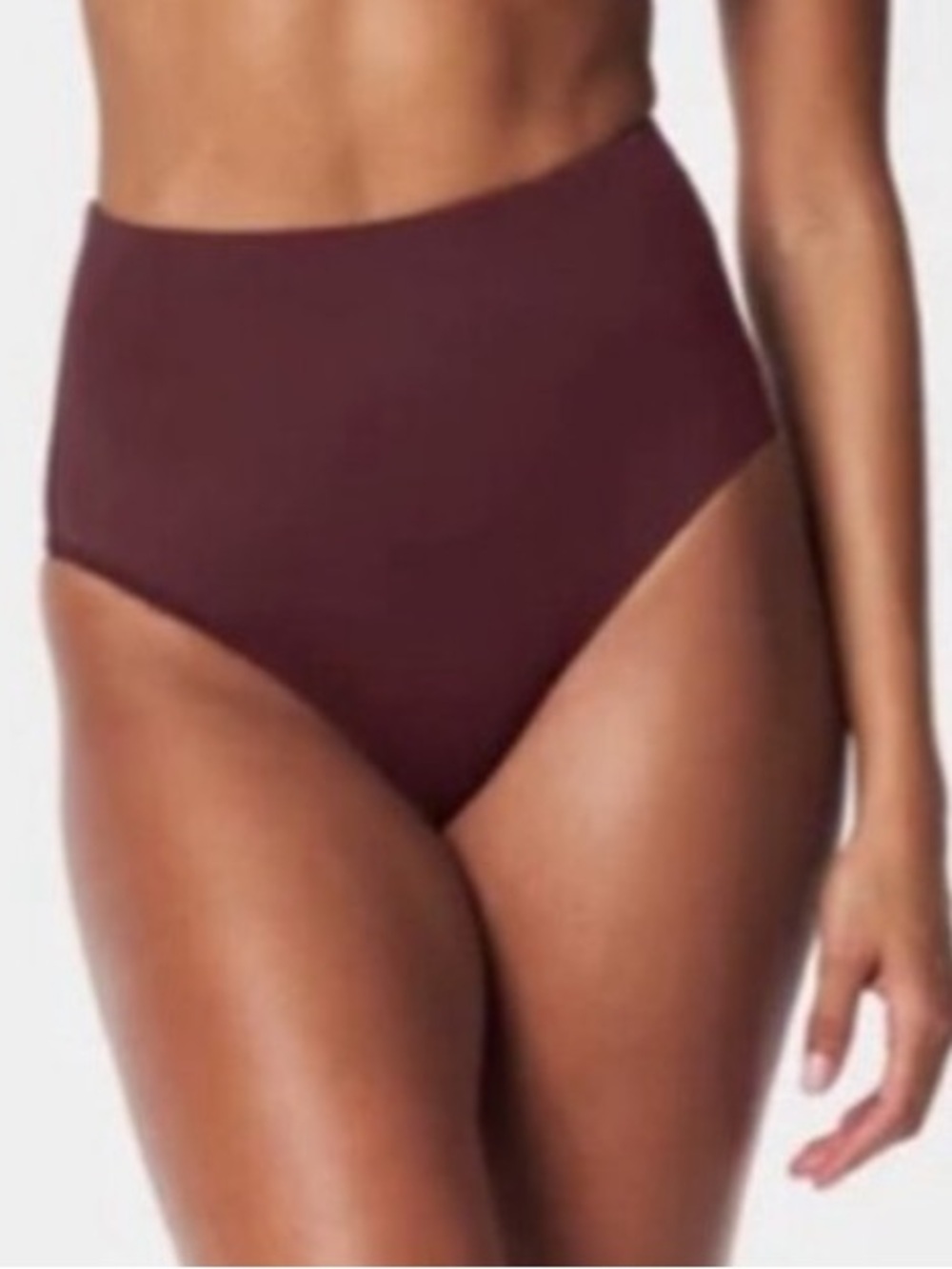 Spanx Plus Pique Textured Mulberry Shaping Cheeky High Rise Bikini Bottoms